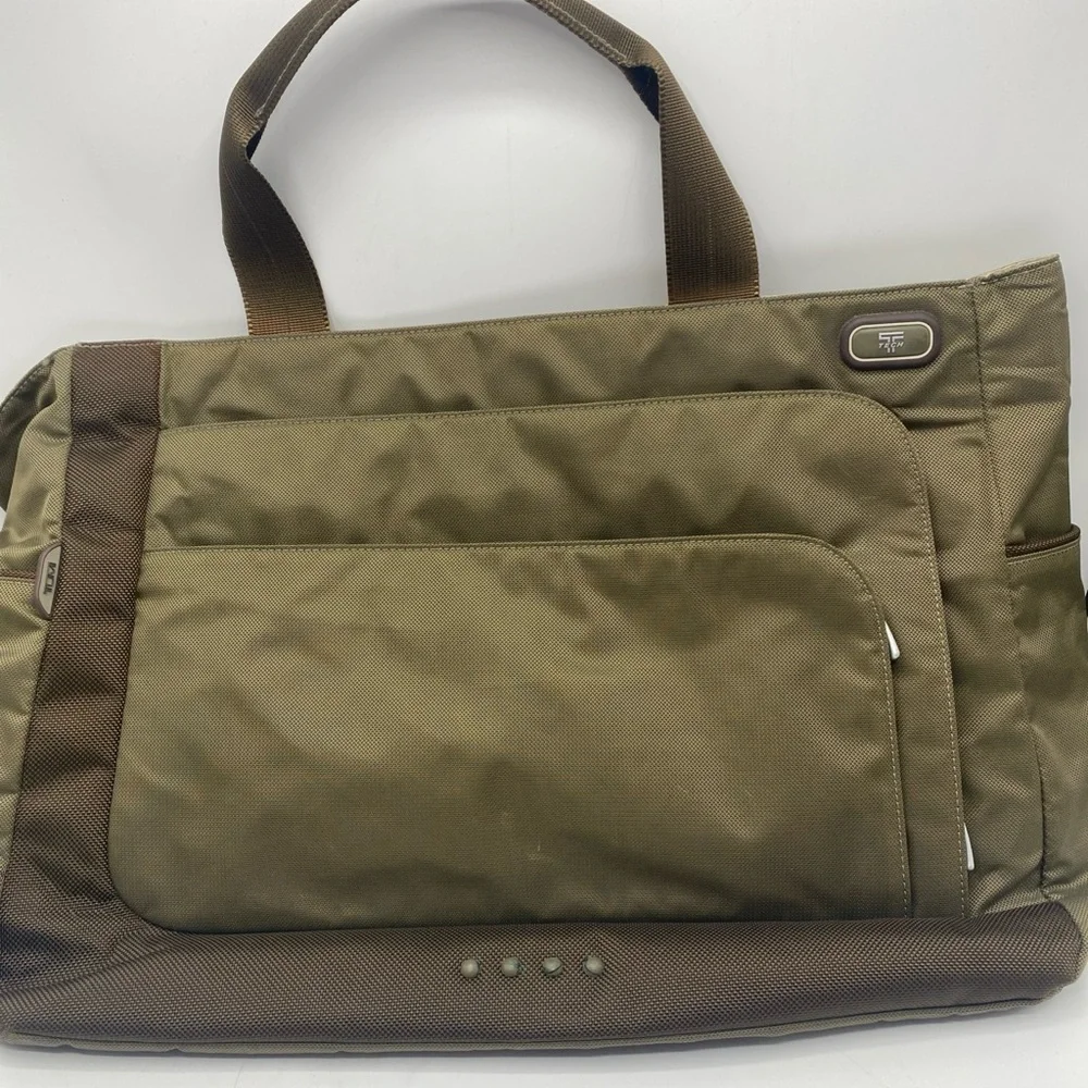 TUMI T-Tech Army Green Nylon Multi Pockets Laptop Bag